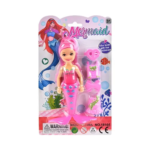 MUÑECA MINI SIRENA 1810B - ZUMO - ROSA