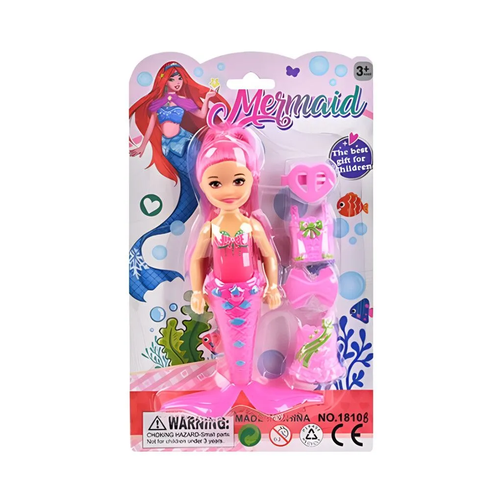 MUÑECA MINI SIRENA 1810B - ZUMO - ROSA