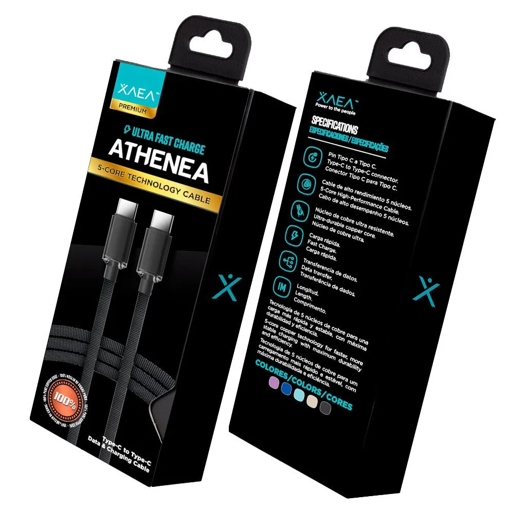 CABLE TIPO C - TIPO C MODX-097 - ATHENEA - XAEA - AZUL METAL