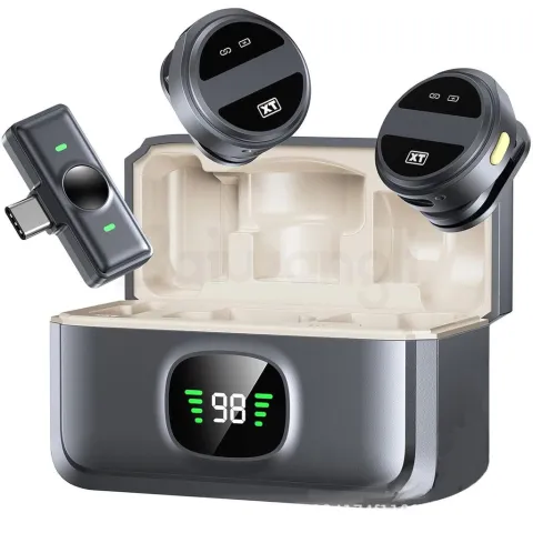MICROFONO DOBLE INALAMBRICO MAGNETICO MODV-00GS - VARIOS - NEGRO