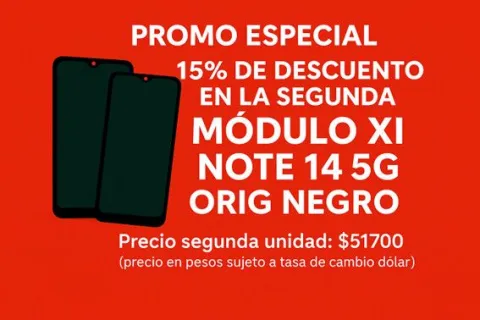 PROMO 15% EN LA SEGUNDA UNID  MODULO XI NOTE 14 5G - ORIG NEGRO