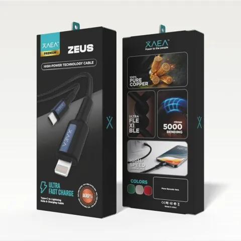 CABLE ZEUS TIPO C-LIGHTNING MODX-00MD - XAEA - AZUL METAL