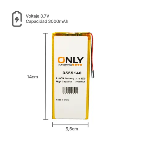 BATERIA DE TABLET 3555140 - 3000mAh - 5.5 x 14 cm