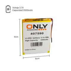 BATERIA DE TABLET 407590  - 3500mAh - 9 x 6.5 cm